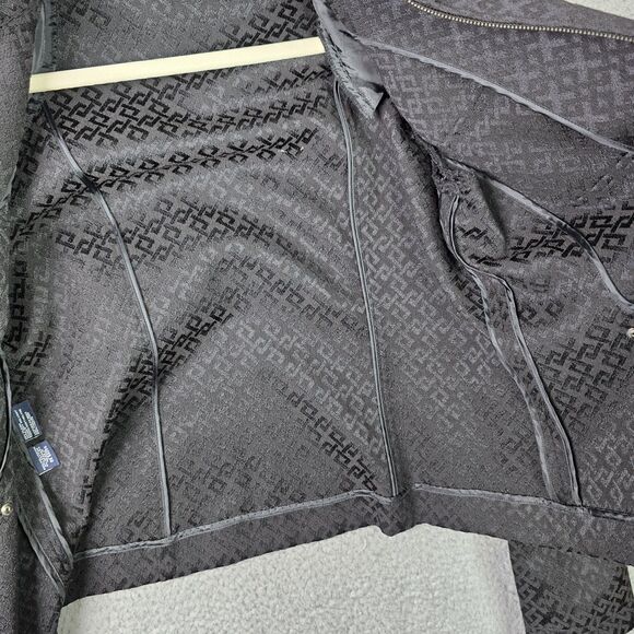 Jones New York Signature Womens Jacket Blazer 12 Black Zipper Sleeves Full Zip - Picture 5 of 16